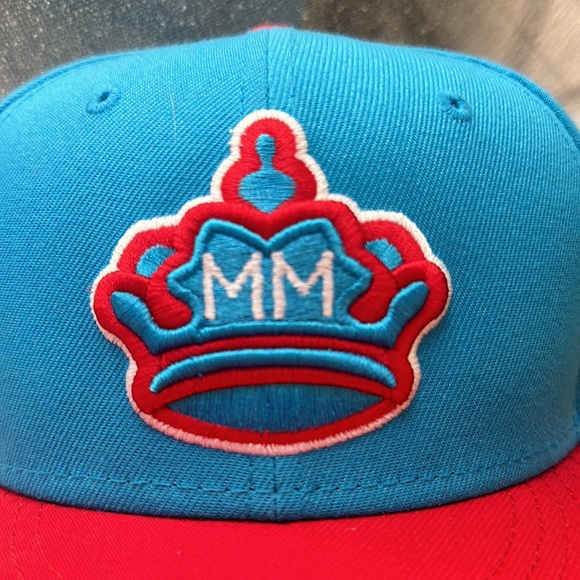 Men's Miami Marlins New Era Blue/Red 2021 City Connect 59FIFTY Fitted Hat 7 1/4 - Picture 10 of 11
